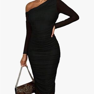 Chic Black One-Shoulder Dress